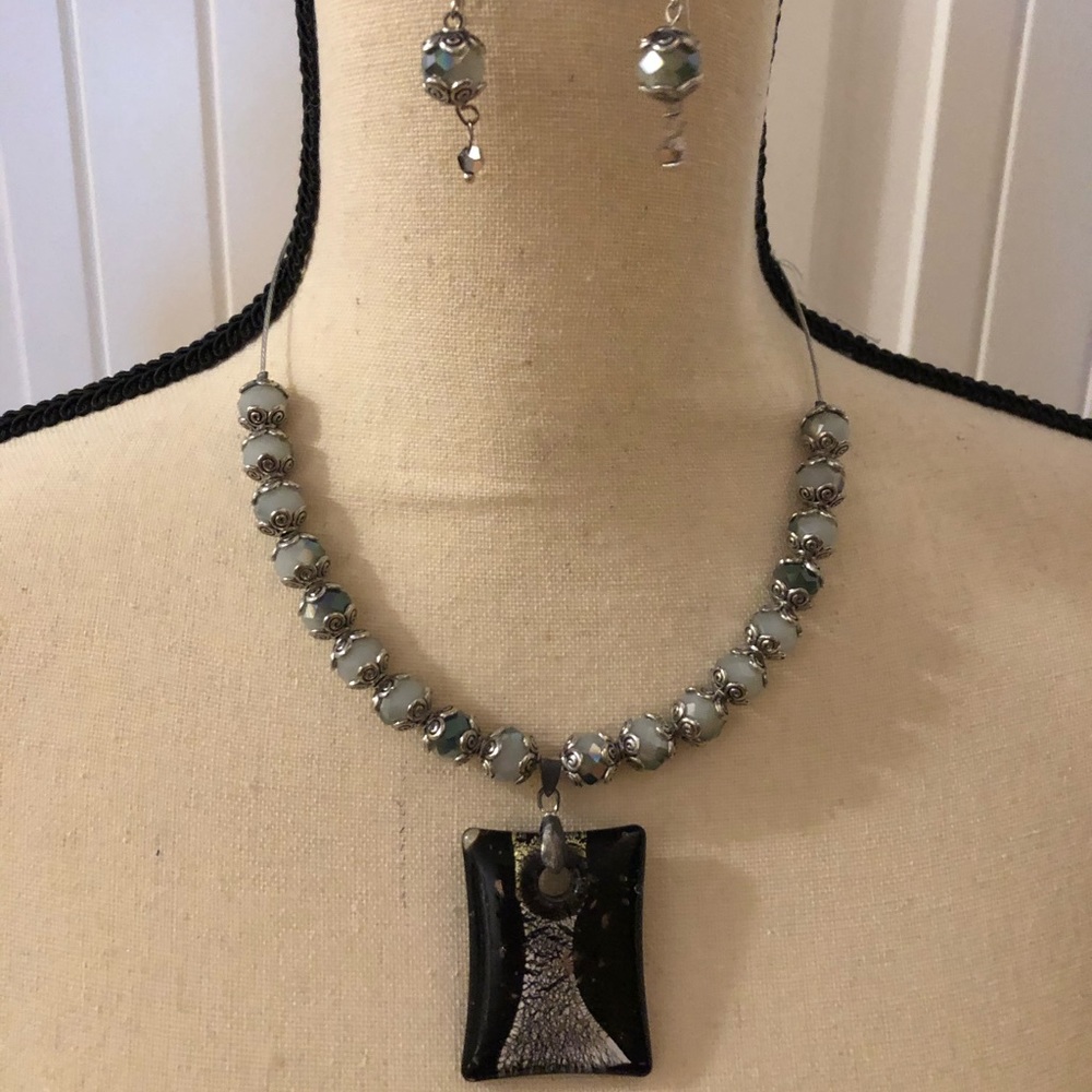 Glasshouse custom made necklace and earring set